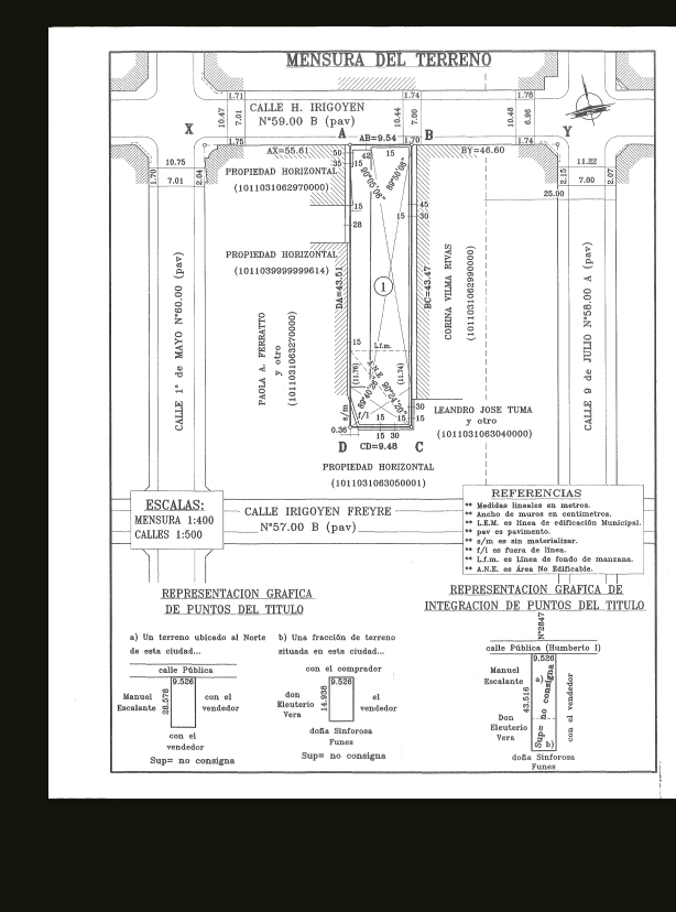 Plano de mensura del terreno